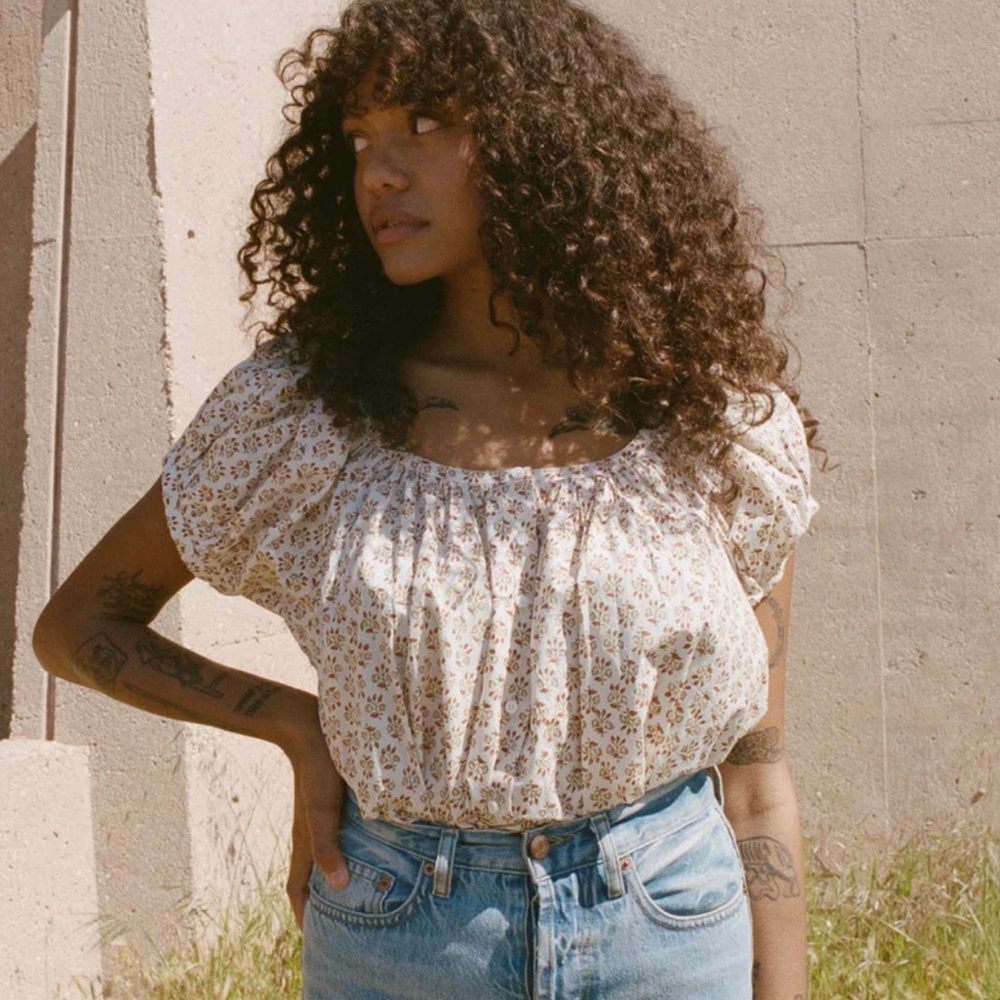 DOEN Joyce Top in Elderberry Floral - XXS - NWOT